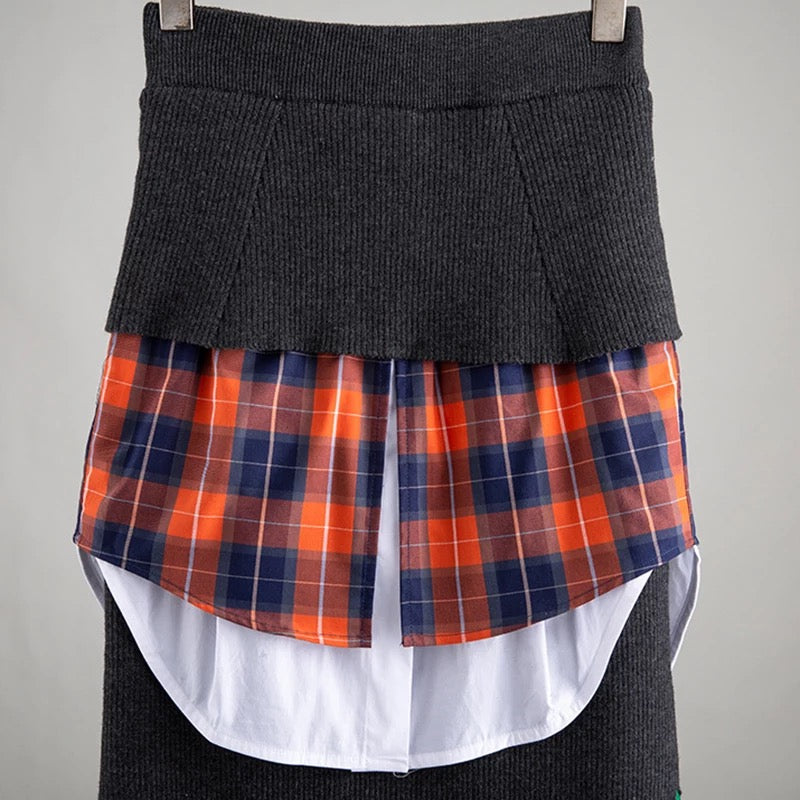 Plaid Type of Day midi skirt