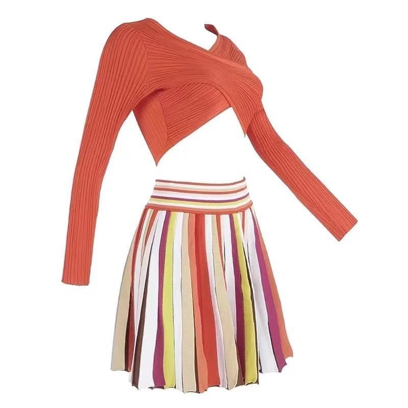 Vivian Crop Skirt Set