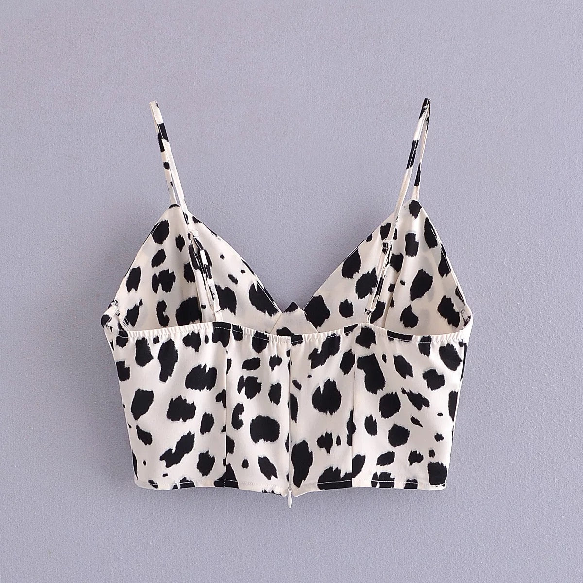 White Cheetah Crop Top