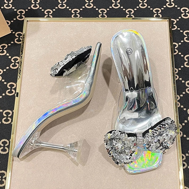 Mindy Sequin Heel Sandals