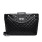 Twisted Lock Quilted Tote Bag