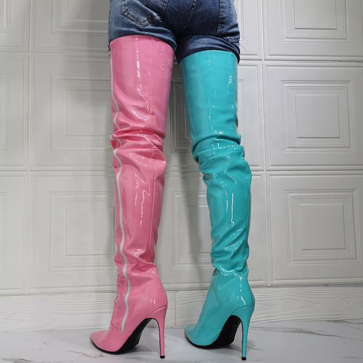 "Cotton Candy Rain" Thigh High Boots