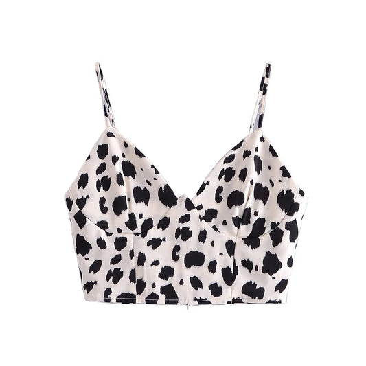 White Cheetah Crop Top