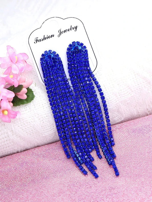 Blue Flames Dangle Earrings