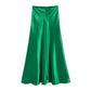 Mari Satin Midi Skirt
