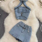 Scottie Denim Skirt Set